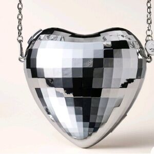 ☀️Kate Spade X Target Disco Heart Crossbody Novelty Bag Silver Purse  -NWT